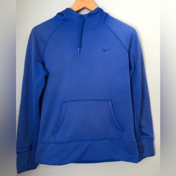 Nike Blue therma fit hoodie with thumb holes Men Medium - Picture 1 of 7